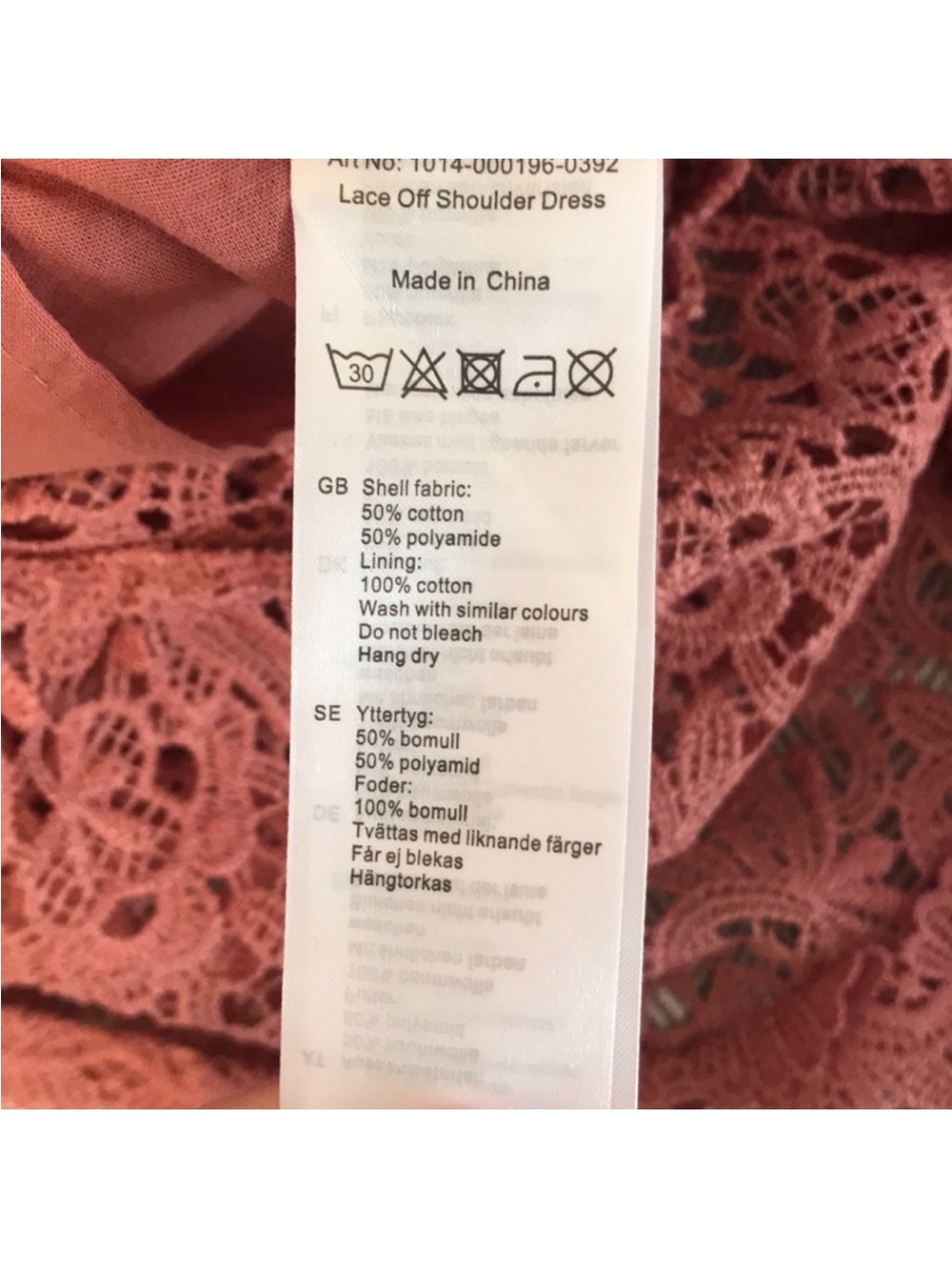 NA-KD Lace Off Shoulder Maxi Dress Dusty Rose Boho Romantic EU 40 Medium - Picture 12 of 13